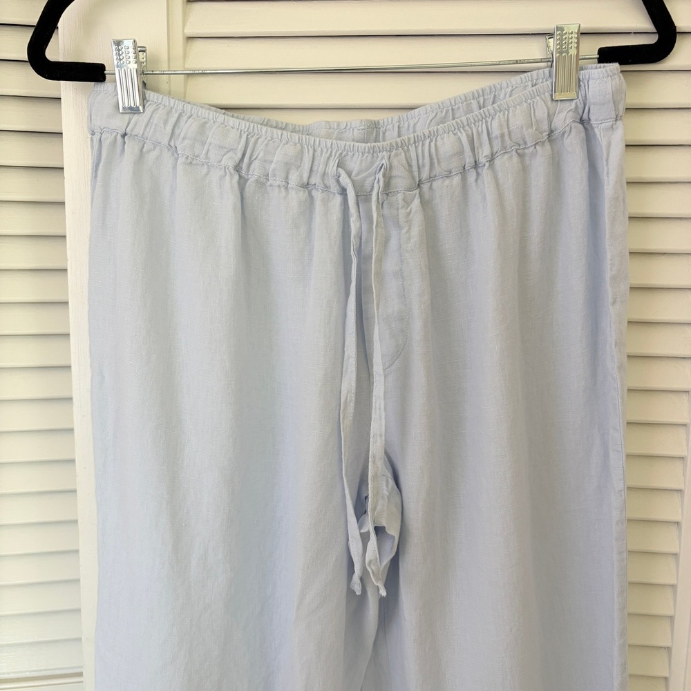 Serena & Lily Positano Linen Pajama Set Sky Blue Women's S Button Down - Picture 9 of 12